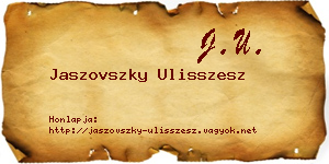 Jaszovszky Ulisszesz névjegykártya