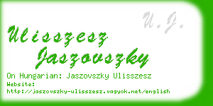 ulisszesz jaszovszky business card